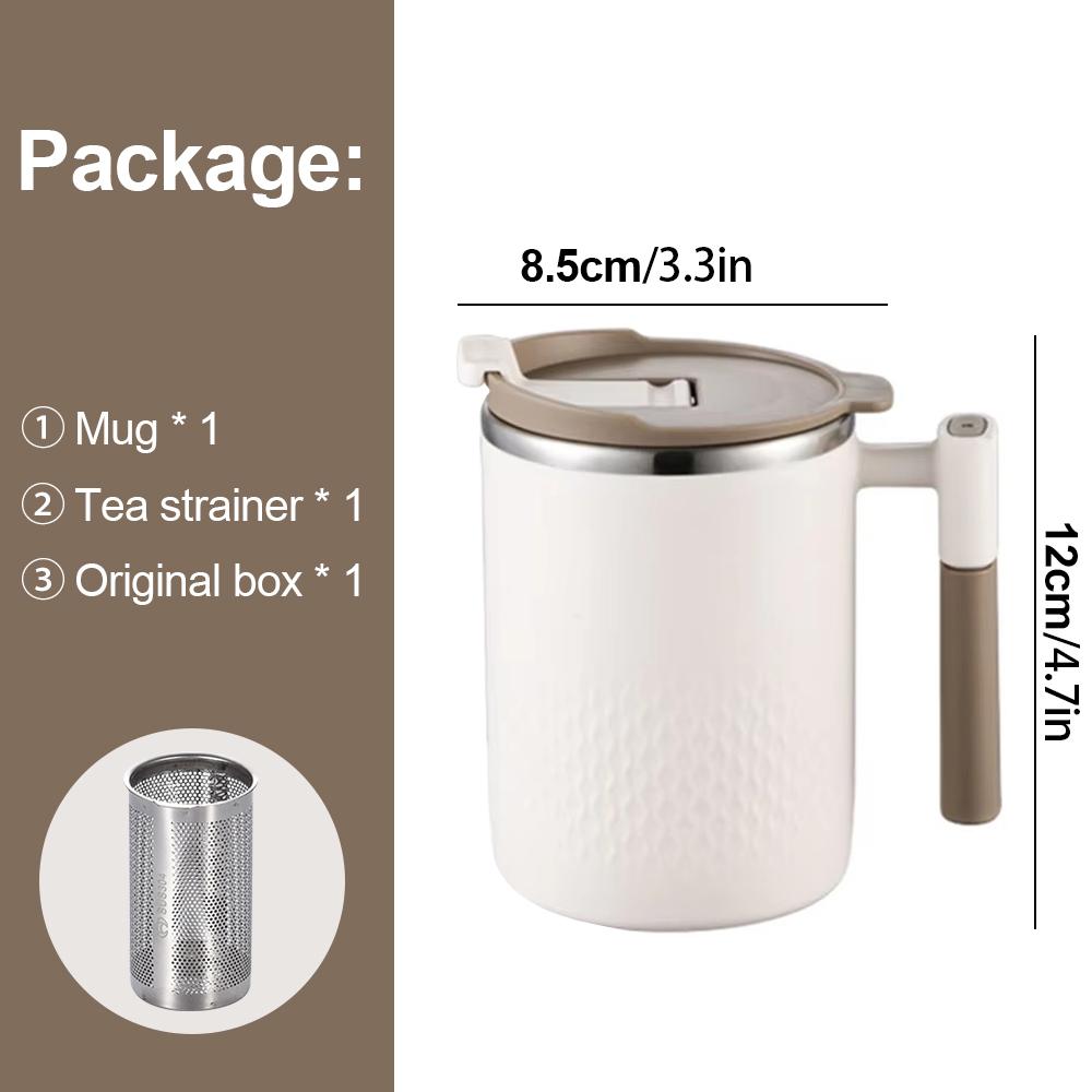 450ML Tea Cup with Infuser Coffee Thermo Mug For Office Leakproof Tea Milk Cup Stainless Steel Liner Drinking Cup Drinkware