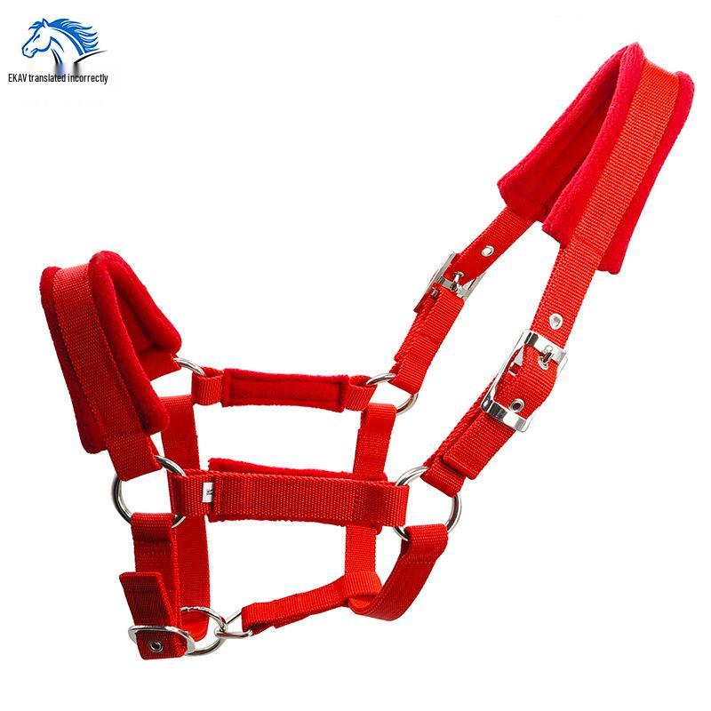 

Adjustable Horse Halter with Fleece-Lined Noseband and Durable 25mm Webbing Standard