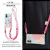 KEYSION Crossbody Strap Phone Case for Infinix Smart 10 Cute Cartoon Long Lanyard Mirror Shockproof Cover for TECNO Spark Go 2 Pop 10