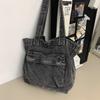 Classic Denim Tote Bag for Women – Lightweight & Durable with Front Zip Pocket, Perfect for Everyday Use