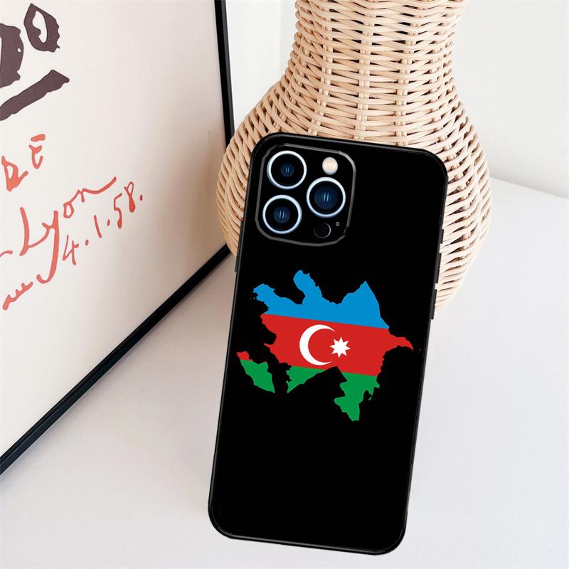 Azerbaijan Flag Phone Case For iPhone 16 Pro Max 14 13 12 11 15 17 Pro Max Mini 15 16 Plus 16e Back Cover