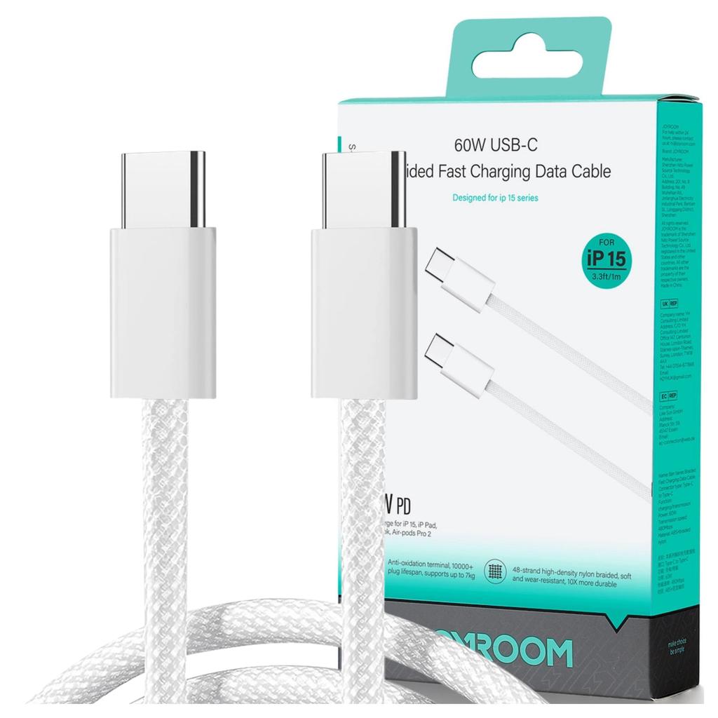 Kabel Usb-C Do Usb-C Joyroom S-A45, 60W, Oplot, 1M (Biały)