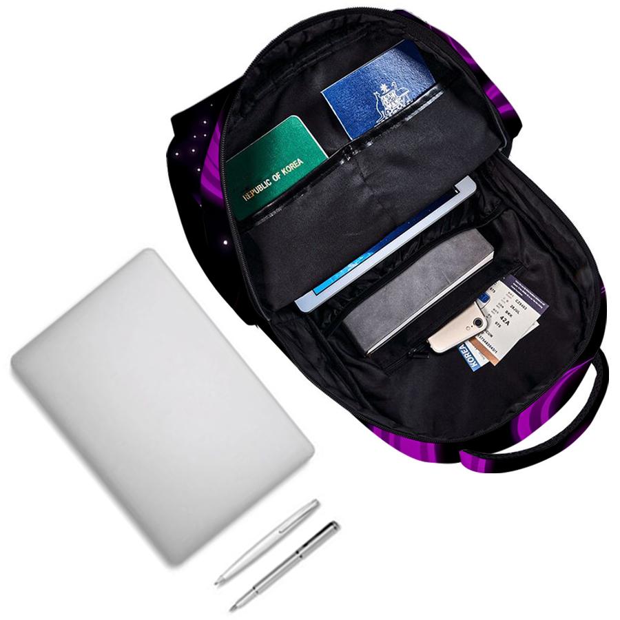 Zaini con Stampa Farfalla Viola per Bambini/Ragazzi Migliori Regali Borse Piatte 2D Cartoni Animati per Laptop Zaino Scolastico per Adolescenti Tempo Libero all'Aperto