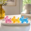 Soft Stress Ball Glitter Balloon Dog Squeeze Toy Relief Transparent Sensory Relaxation Toy Stretchy Animal Shape Fidget for Home Office Classroom