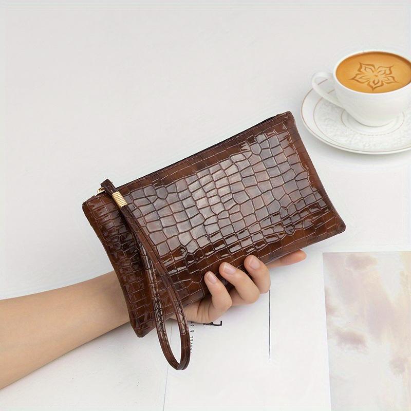 New Fashion Large Capacity Stone Pattern Handbag Retro Single Layer Coin Purse Mobile Phone Bag Wrist Bag