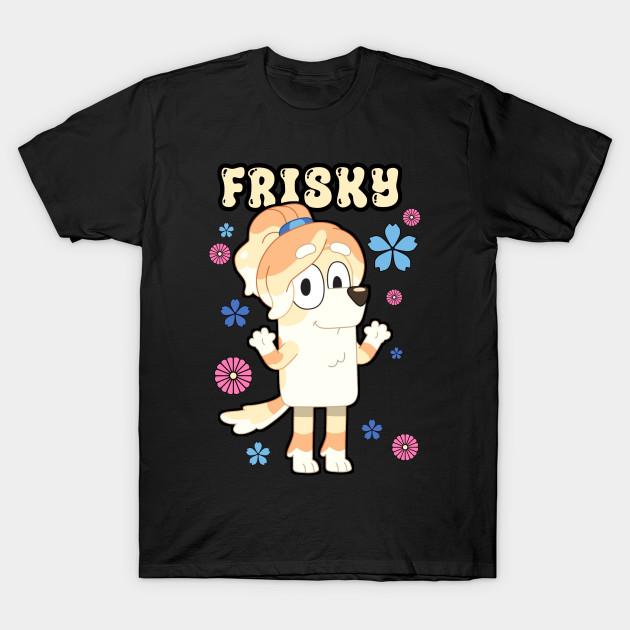 

Men Black Print T-shirt Frisky Bluey No-Cut Transfer Paper Print Cotton Tshirt M чорний