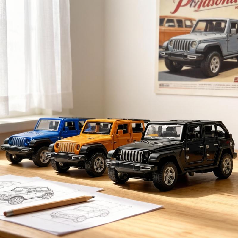 1:36 Alloy Vintage Diecast OFF-Road Convertible Classic Car Model Pull Back Car Model Miniature Vehicle Replica For Collection
