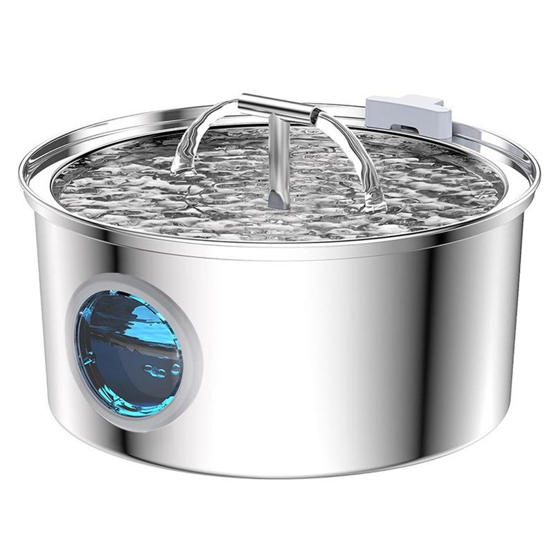 

Stainless Steel For Drinking Pet Water Fountain For Small Dog Large Kitty Cat Water Fountain EU Plug срібний
