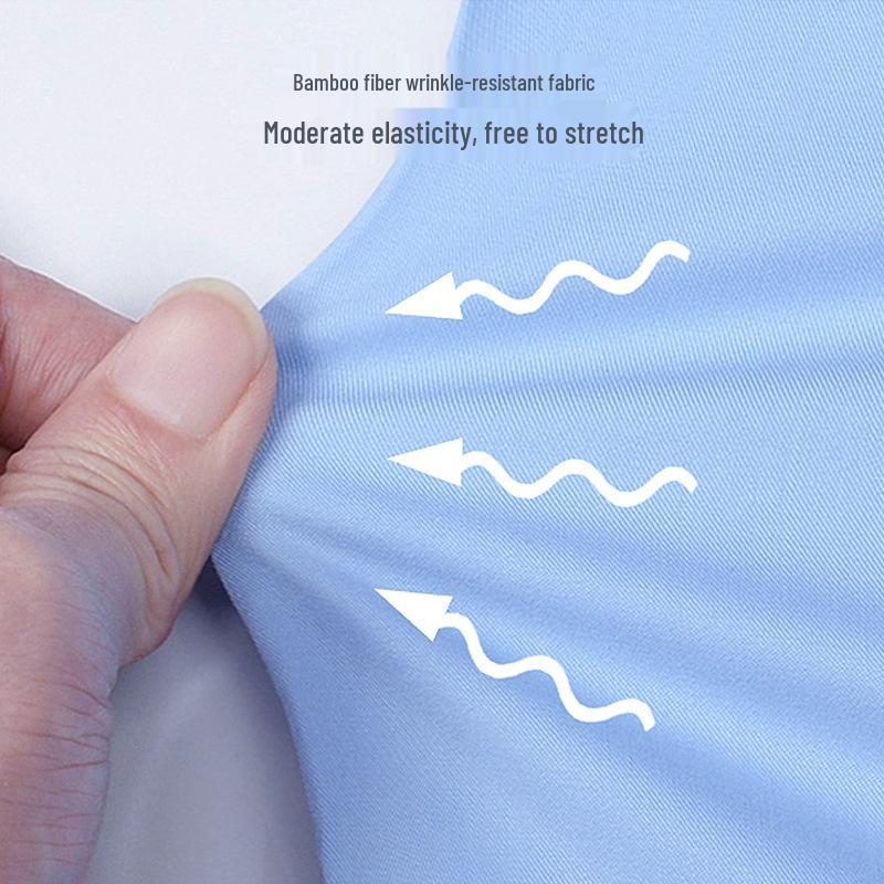 Men's New Arrival Iron-Free White Bamboo Shirt - Short Sleeve, Business Casual