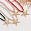 Beach Style Starfish Pendant Necklace, Long Woven Rope, Women's Fashion Jewelry for Daily & Vacation Wear, All-Season Accessory