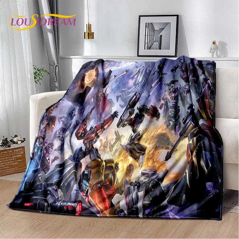 HD Cartoon T-Transformers  Autobots 3D Soft Blankets,Keep Warm Throw Blanket for Picnic Beds Sofa Home Bedroom Gifts Kids Hiking