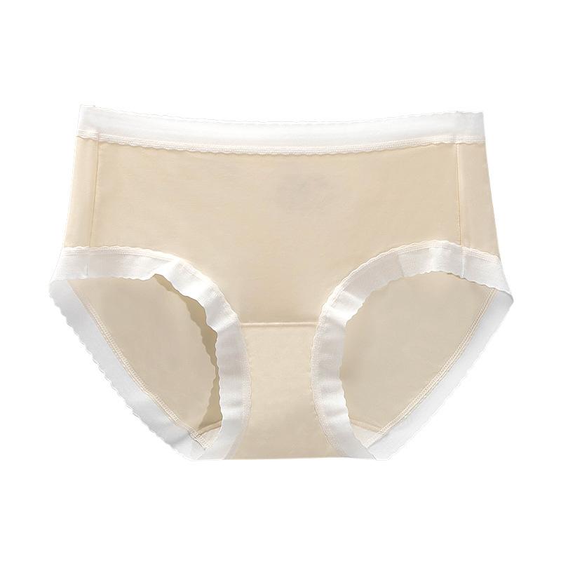 Women S Mid Waist Breathable Antibacterial Triangle Underwear Summer Thin Ice Silk Cotton Crotch Underwear