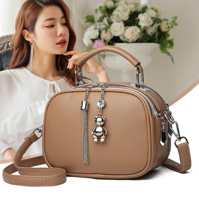 Damen Casual Handtasche Henkeltaschen PU-Leder Damen Umhängetasche Schultertasche Weibliche Handy-Tasche