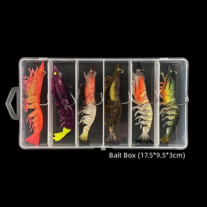 Lead Weighted Shrimp Lure Soft Bait Noctilucent Prawn Artificial Bait for Snakehead Black Fish