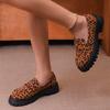 Fashion Plus Size Platform Loafers for Women Spring Autumn Vintage Leopard Print Shoes Woman Slip On Faux Suede Flats Shoes Female