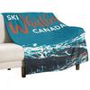 Vintage Whistler Canada Ski Poster Throw Blanket Flannel Fabric Loose Vintage for Sofa Blankets