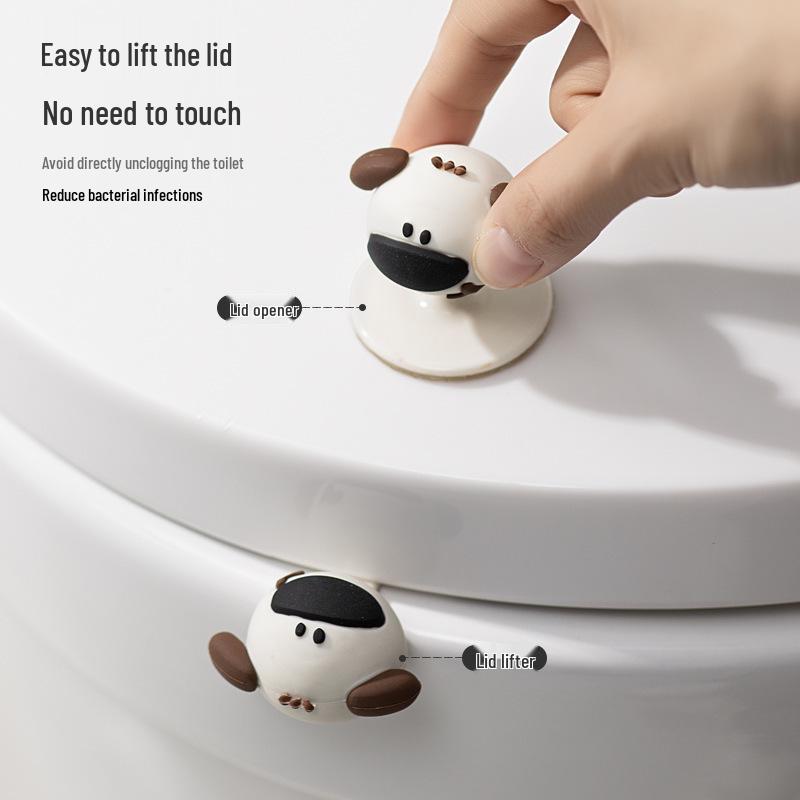Cartoon Toilet Seat Lifter: Creative Anti-Stain Handle for Easy Bathroom Lid Opening