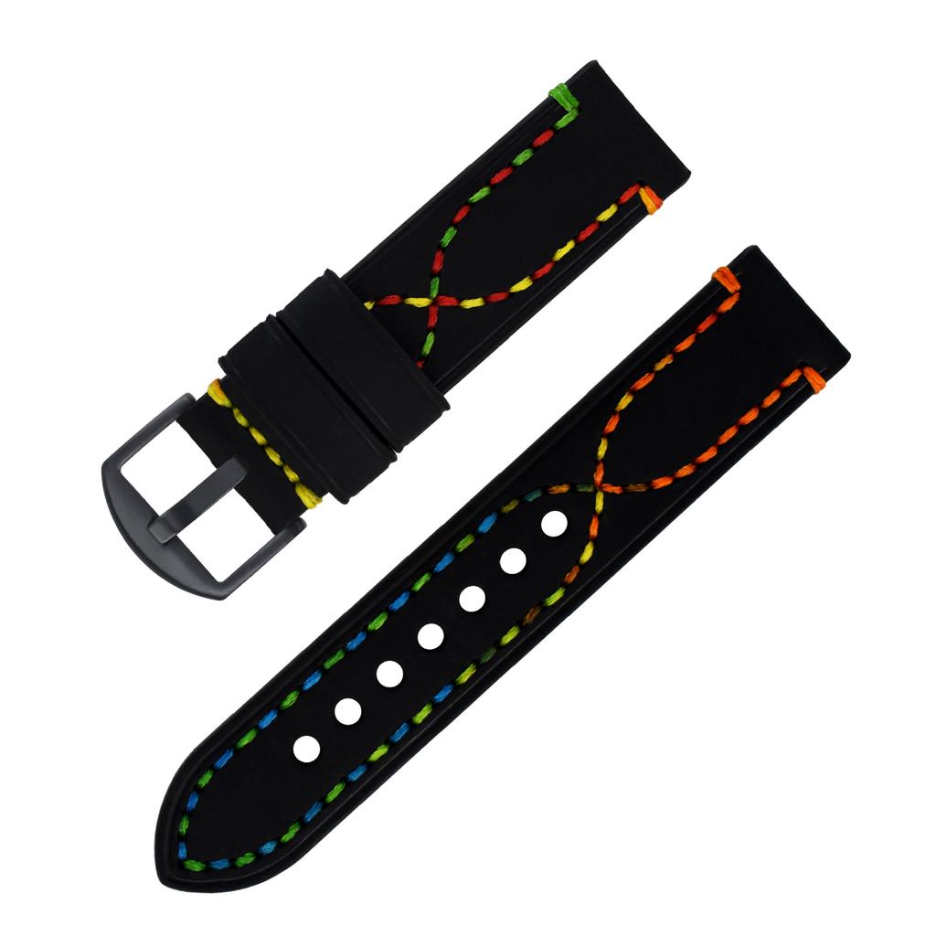 Handmade Color Thread First Layer Crazy Horse Leather Universal Watch Strap Adaptation 18 20 22 24 26mm