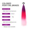 Hair Tinsel Color Extensions for Kids, Stage Use, Set of 2, Easy to Apply, Sparkling Red Gradient, Braided Hair Bundles, Wig, DIY, 60cm, 50g, Stylish