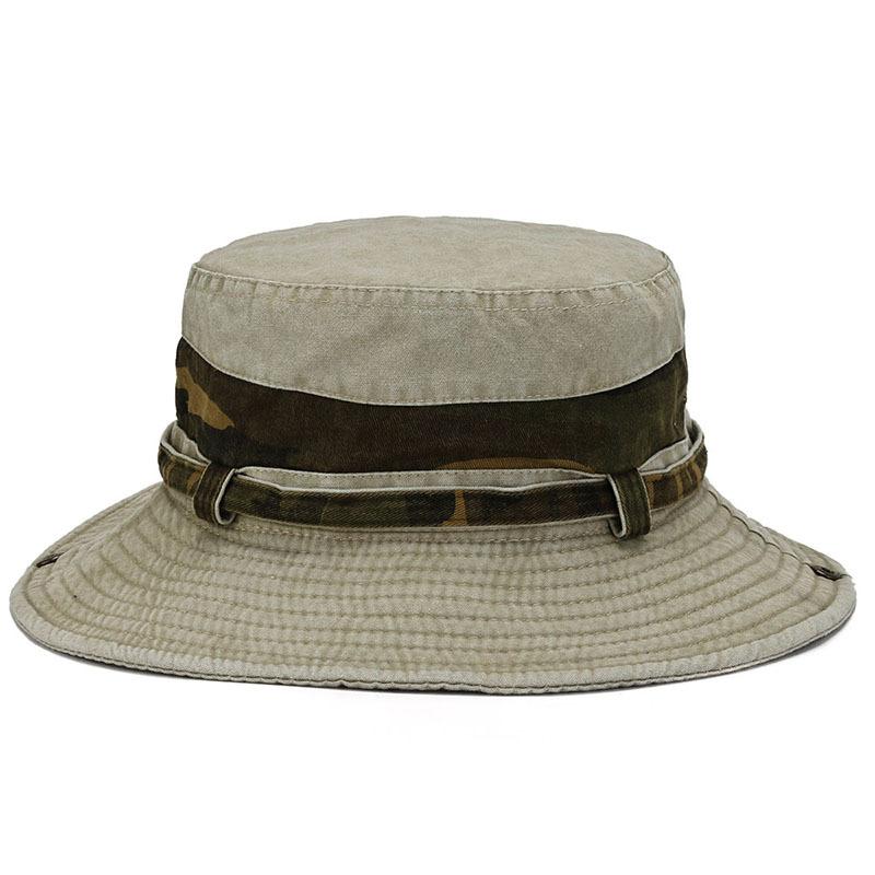 Spring and Summer Men's Bucket Hat Cotton Washed Foldable Shade Hats Casual Outdoor Camping Hat Hiking Hats