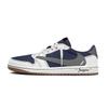 Travis Scott x Air Jordan 1 Azul Escuro Travis Scott X AJ1 Low Resistente à Abrasão Cano Baixo Tênis de Basquete Vintage DZ4137-700(Team1603- 7.0)