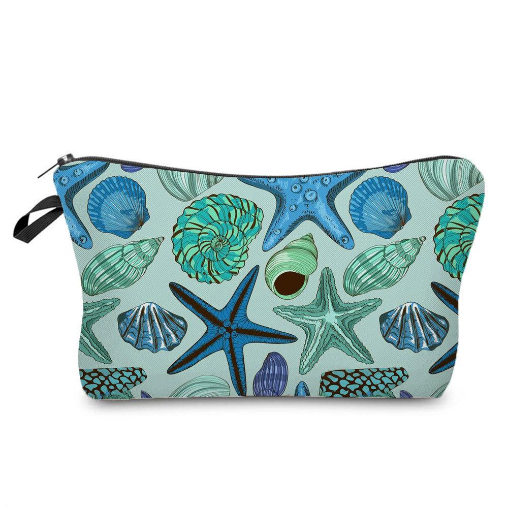 Women Shell Print Cosmetic Bag Toiletries Organize Travel Storage Case  6444