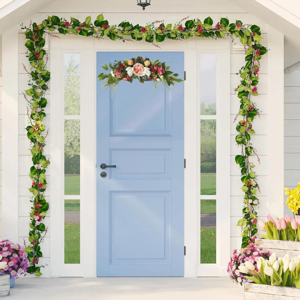 Simulation Rattan Wedding Arches Dining Table Vines Vivid Artificial Wreath Lintel Spring And Summer Garland Door Home Decor