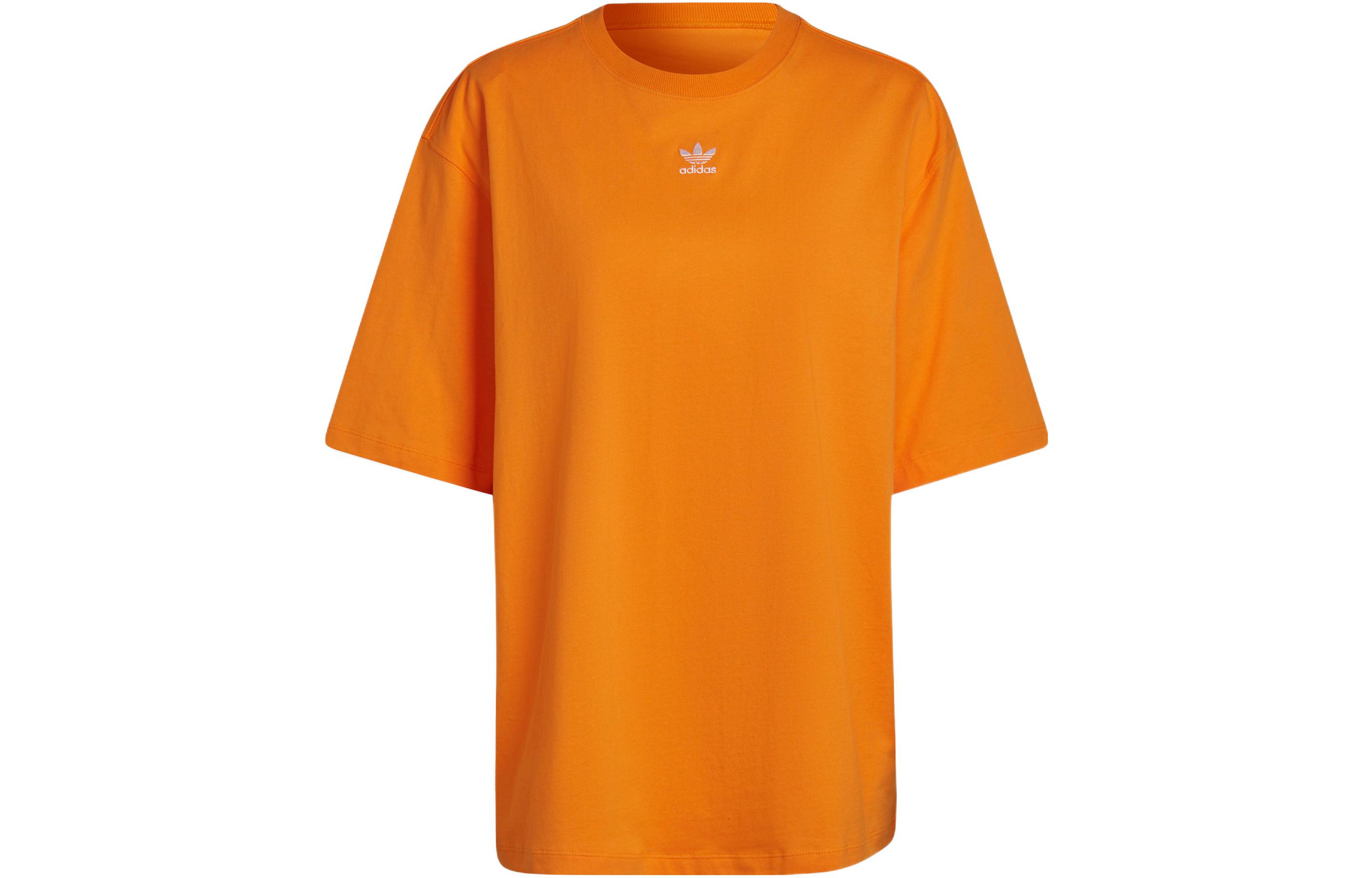Adidas Originals Drop Shoulder Sleeve T Shirt Women s Light Orange Yellow HF7476 32