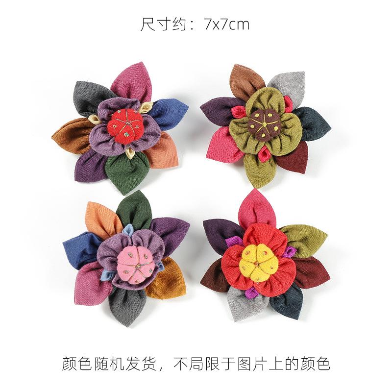 Original design handmade fabric embroidery brooch retro simple and elegant personality versatile corsage jacket bag accessories