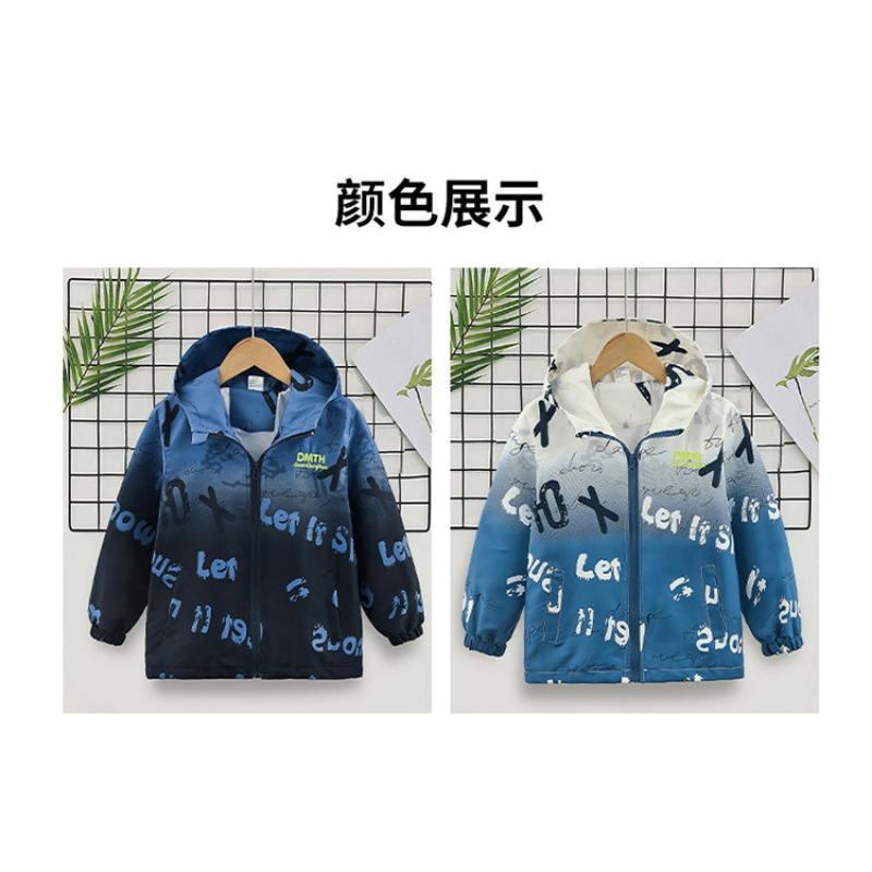 Jungen Farbverlauf Kinder Oberbekleidung Frühling Freizeit Große Kinder Windjacke