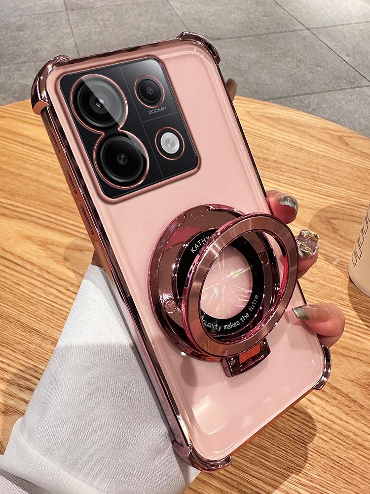 Shockproof Transparent Magnetic Bracket Case For Xiaomi Redmi Note 14 Pro+ 15 14C 14 Pro 14S 13C 13 Pro+ 13 Pro 13R 12C 12 Pro 12S 10C 10 11 Pro A5