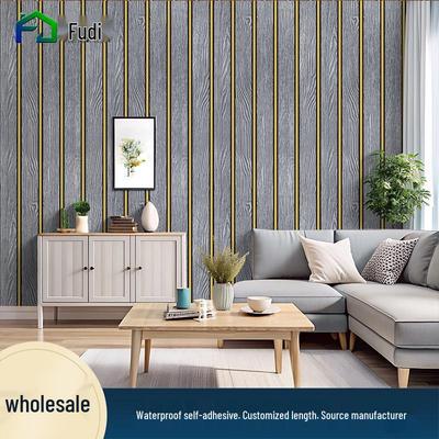 3D PVC Imitation Wood Lattice Wallpaper for Bedroom, Living Room, or Study