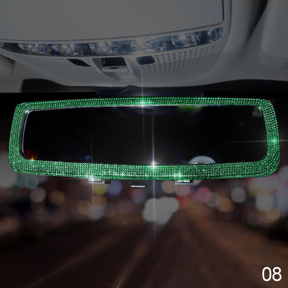 New Rhinestone Car Rearview Mirror Car Charm Bling Rearview Mirror Cover for Girls Pink Auto Accessories Interior for Woman