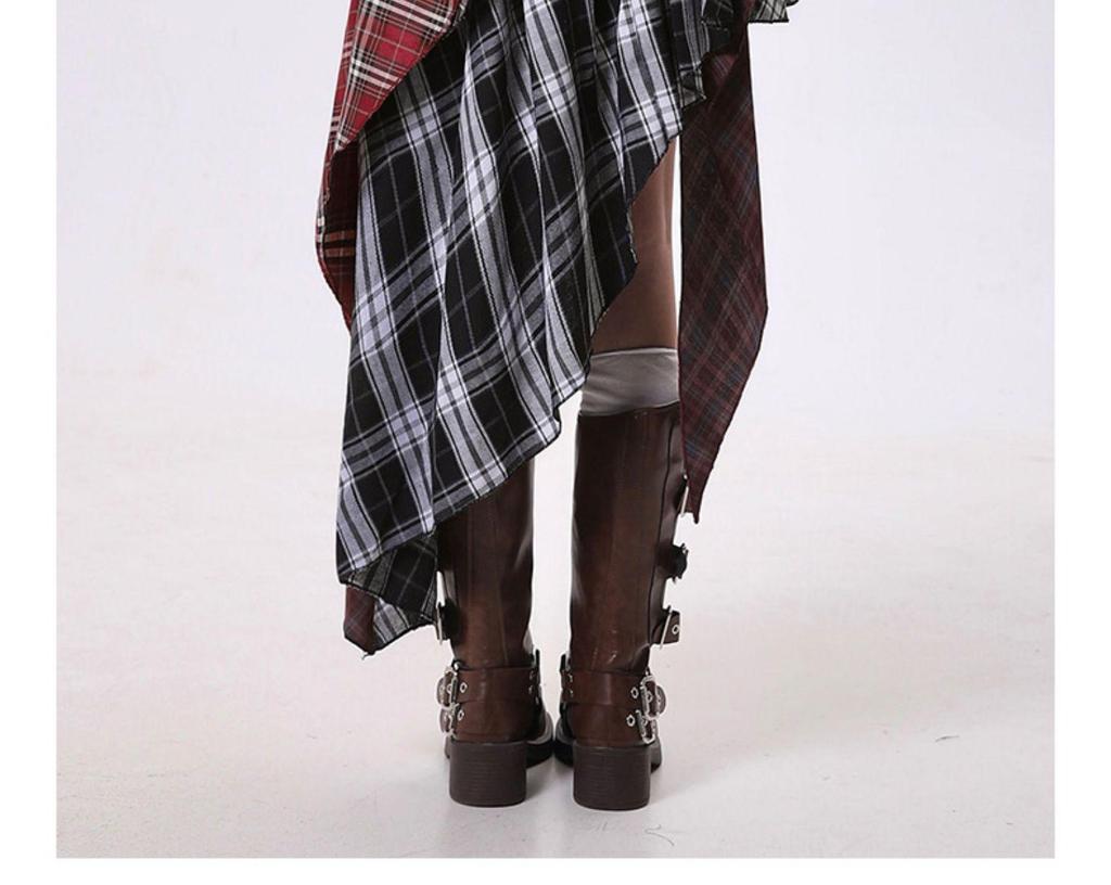 Retro Y2K Plaid Pleated Mini Skirt - High Waist, Sporty Style, Spring/Summer Fashion for Women