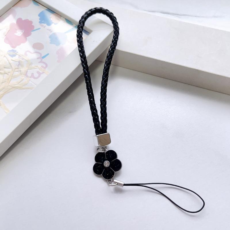 Braided Phone Wrist Lanyard With Durable Woven Strap Cute Flower Pendant For Phones Keys Daily Use