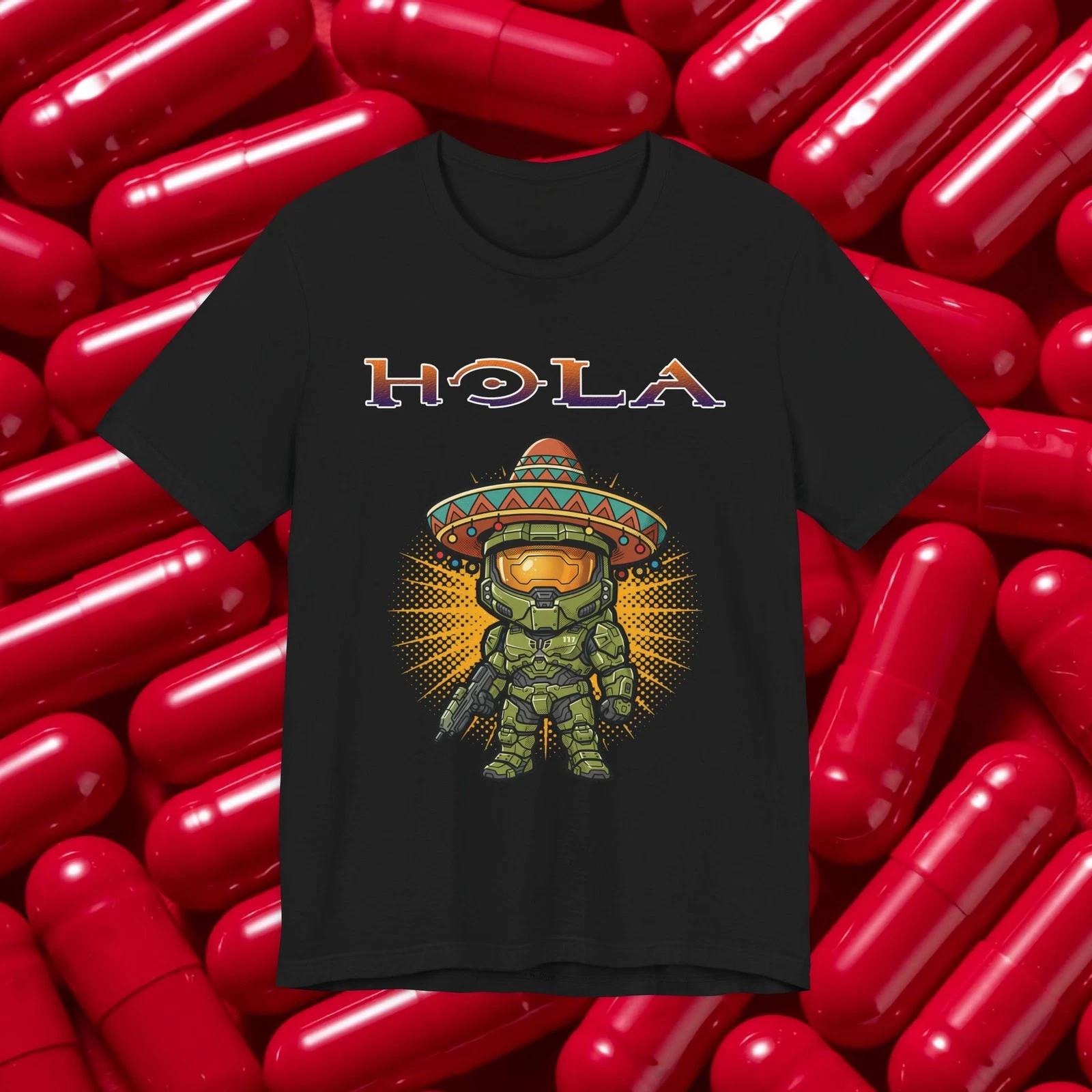 Hola Spartan 117 Soldier Tee | Sombrero Space Helmet Graphic, Master Chief Halo 2XL