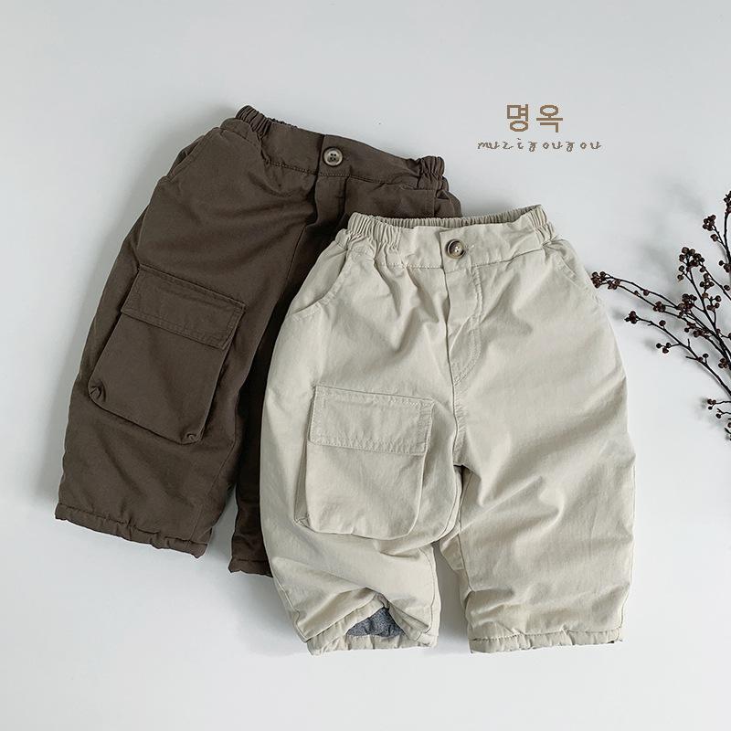 Warm Thick Padded Children Cotton Pants Korean Style Casual Winter Trousers For Boys And Girls