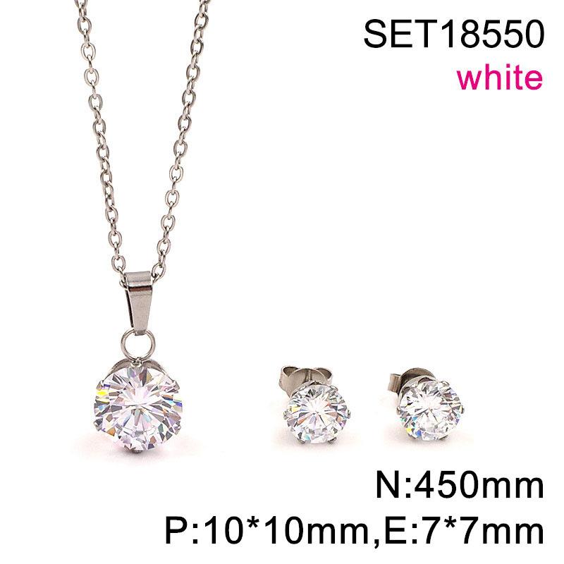 

Popular in Europe and The United States, Round Color Zircon Titanium Steel Set, Versatile Exquisite Women s Collarbone Chain Earrings, Versatile 2026 45CM