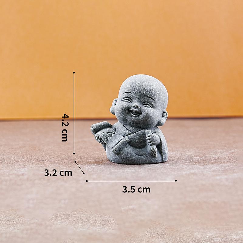 1/4Pcs Home Decor Cute Stone Little Monk Statues With Serene Zen Vibes Ornament For Meditation Space Desk Meaningful Gifts