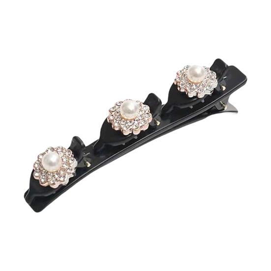 Sponka do vlasů Splétané vlasy Dvouvrstvá spona do vlasů Tvar květu Bang Sponka do vlasů Protiskluzové Zuby Jiskřivý lesk Doplněk do vlasů