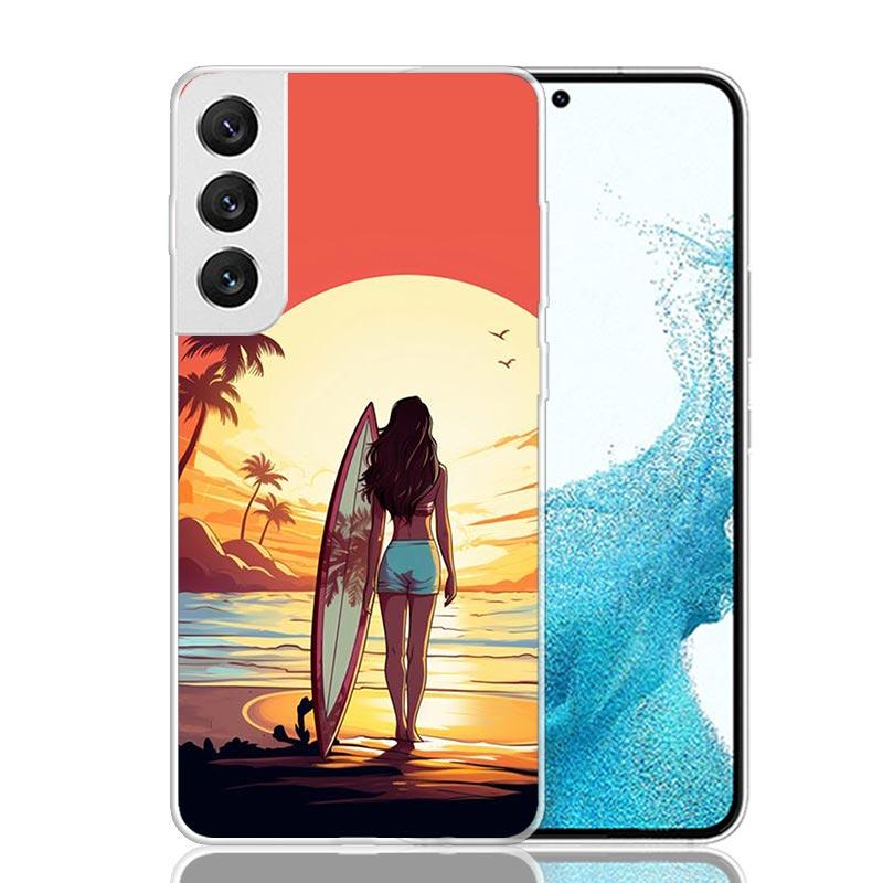 Surf Board Aesthetic Phone Case For Samsung Galaxy S26 S25 Edge S24 S23 FE S22 Ultra S21 Plus S20 + Fundas Cover Coque Galaxy S2