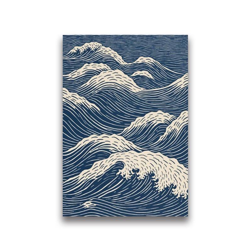 Waves Line Art Pictures Surfing Penguin Manta Dolphin Whale Prints Canvas Painting for Home Living Room Decoration