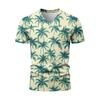 T-shirt da uomo alla moda con stampa, scollo a V, maniche corte