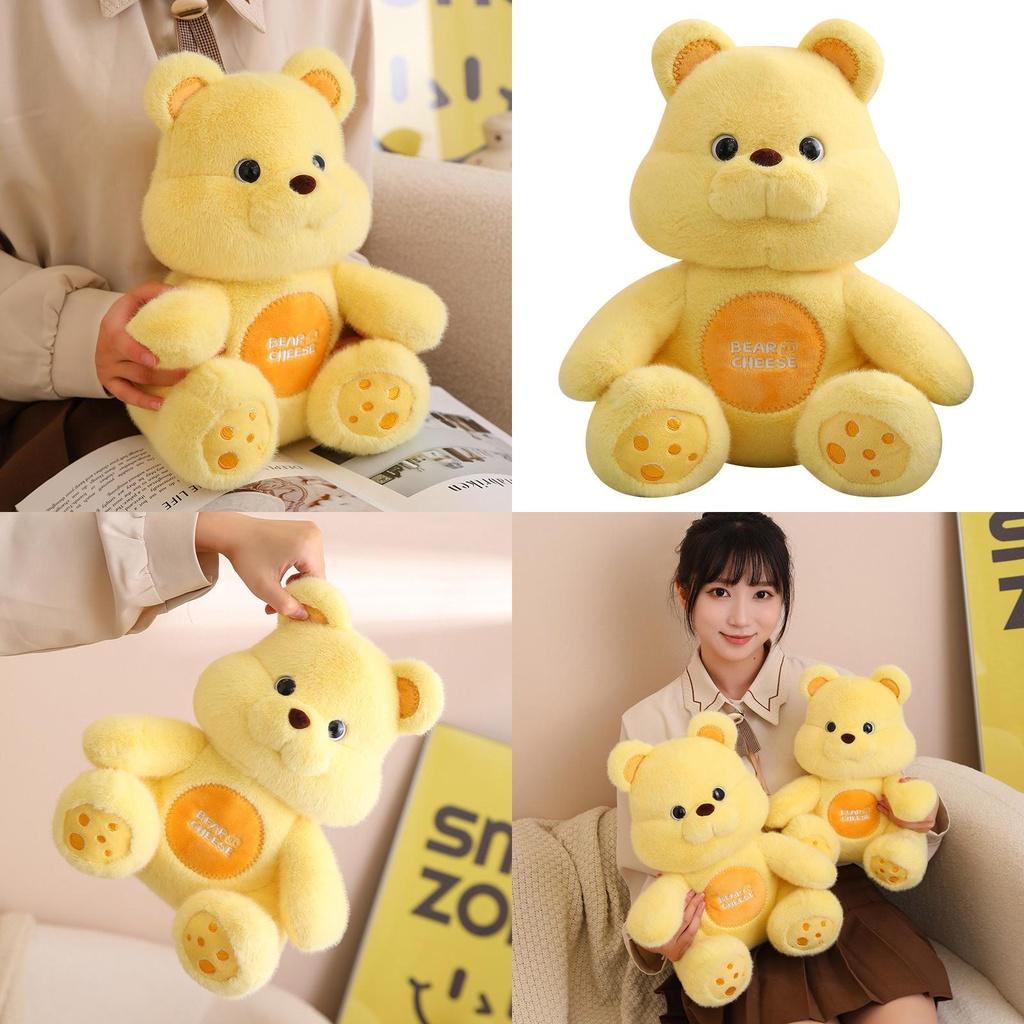 Cute Cheese Bear Plush Toy Stuffed Animal Teddy Bear Doll For Kids Adorable Gift For Girls