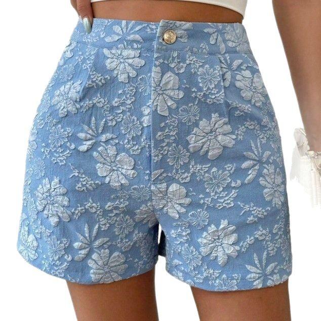 Men s Hawaiian 3D Plant Summer Pattern Beach Shorts Quick Dry Outdoor Casual Sports Shorts Fashion Men s Shorts S небесно-голубой