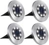 4 Stück 8-LED Solar-Scheinwerfer für den Außenbereich, Garten-Solarlampe, Deckscheinwerfer, Vergrabene Solar-LED-Lampe