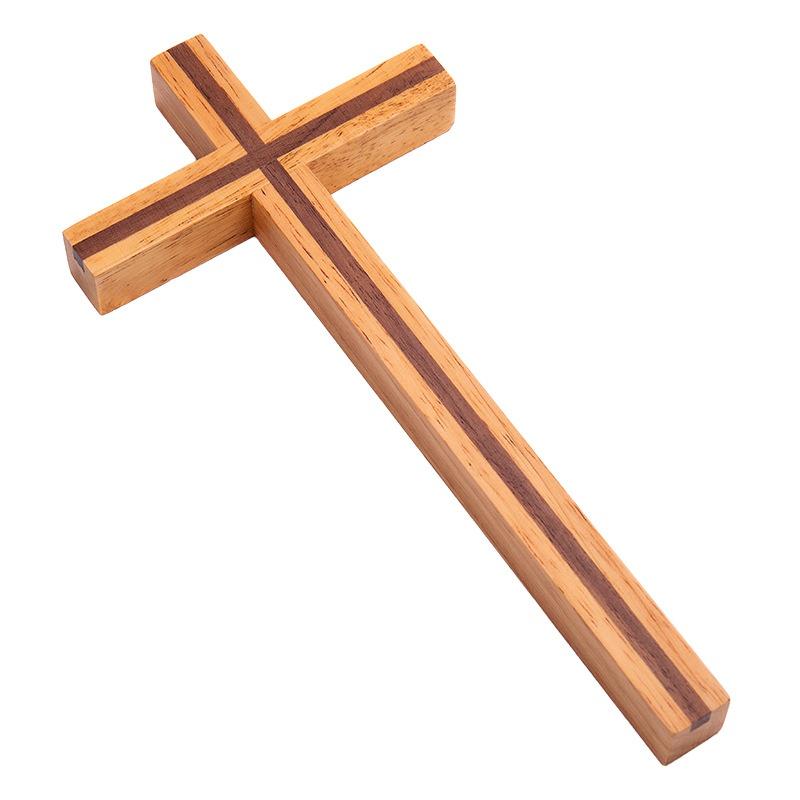 Wall Cross Home Decor Mysterious Simple Gift Durable Solid Rubber Wood Elegant Christian Style Craft Blessing Church
