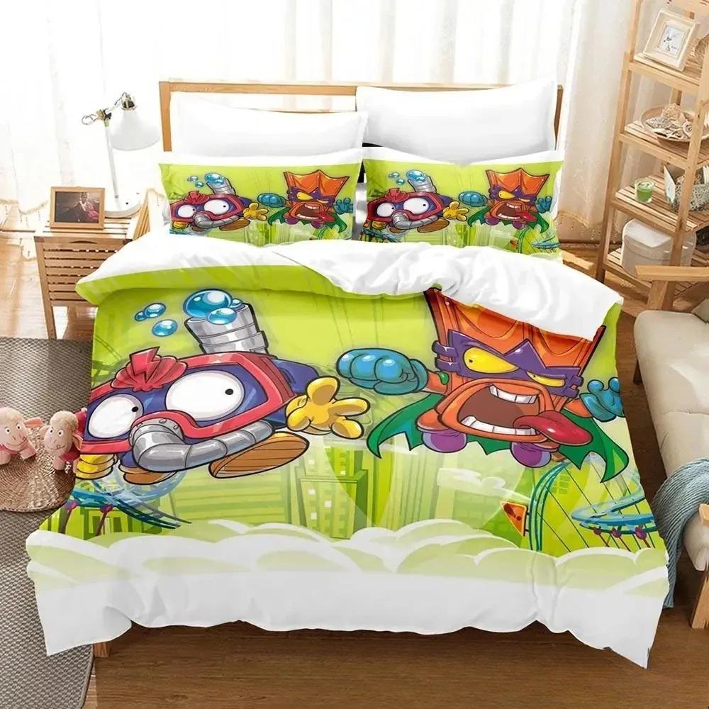 3D Print Super Zings Bedding Set,Duvet Cover Comforter Bed Set Quilt Cover Pillowcase,King Queen Twin Size Boys Girls Adultse