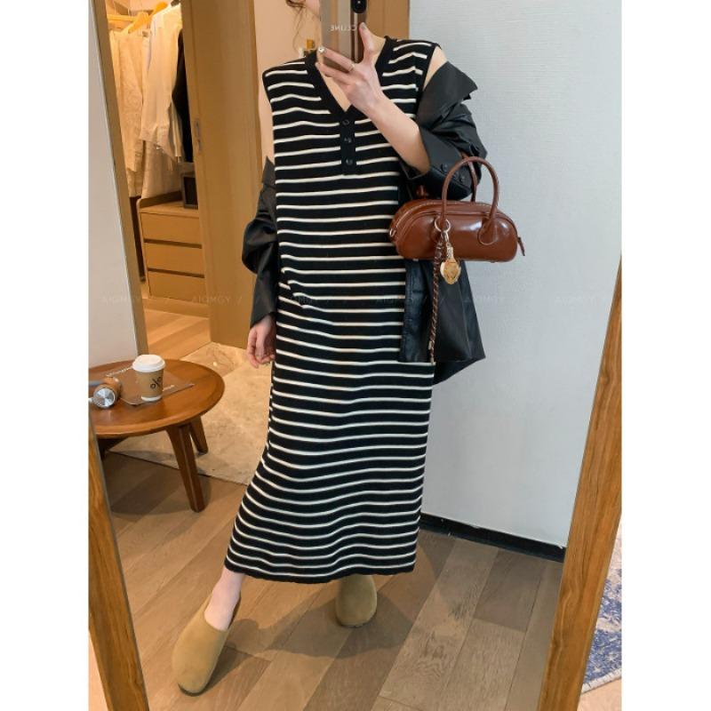 

Платье без рукавов с V-образным вырезом, летнее, утягивающее, винтажное, в стиле для пожилых людей, платье-майка, длинное платье 2XL