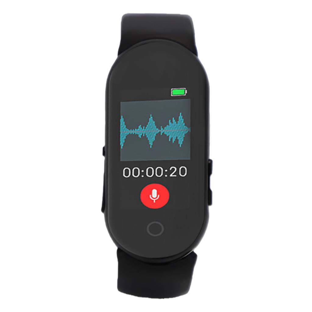 S36A 3 in 1 Portable Recorder with 0.96 inch Screen, Bluetooth Connectivity to App, AI Recording Bracelet, Voice